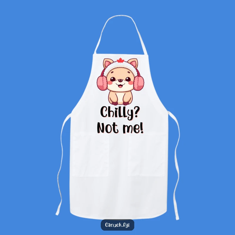 Funny Canadian Animal Earmuff Apron - Chef Character's Winter Style