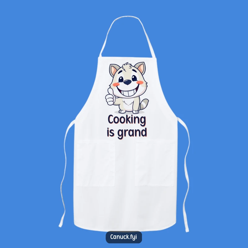 Funny Mascot Apron - Happy Grin Thumbs Up, Kitchen Cheer Gift