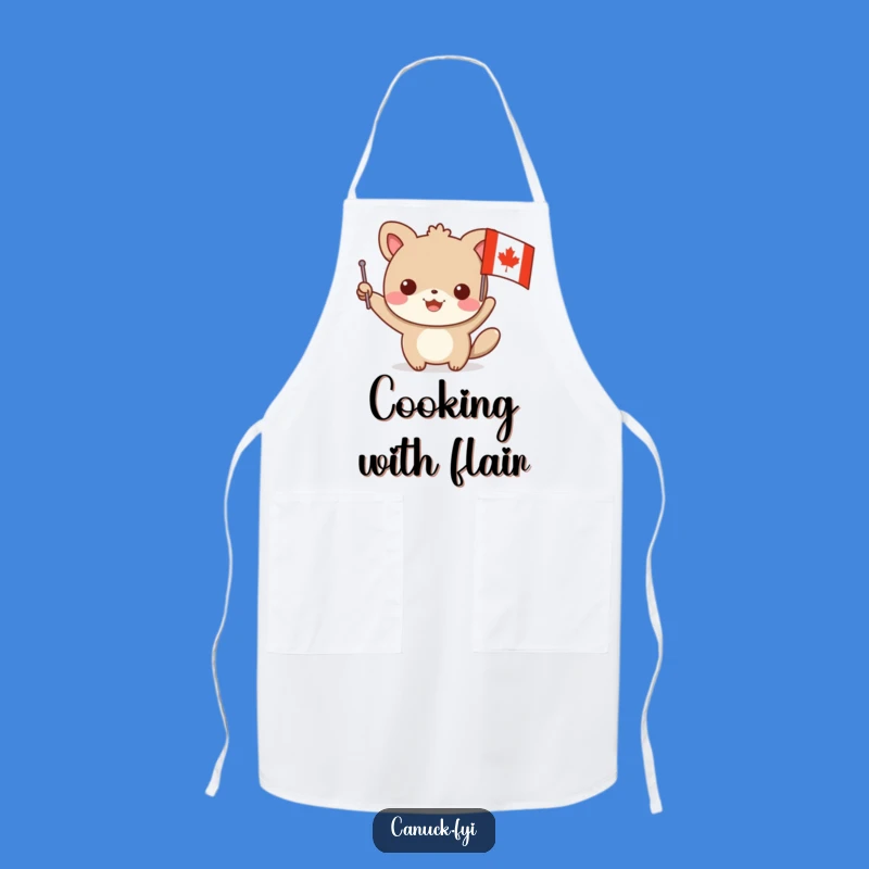 Funny Maple Leaf Flag Animal Apron - Cook with Canadian Cheer