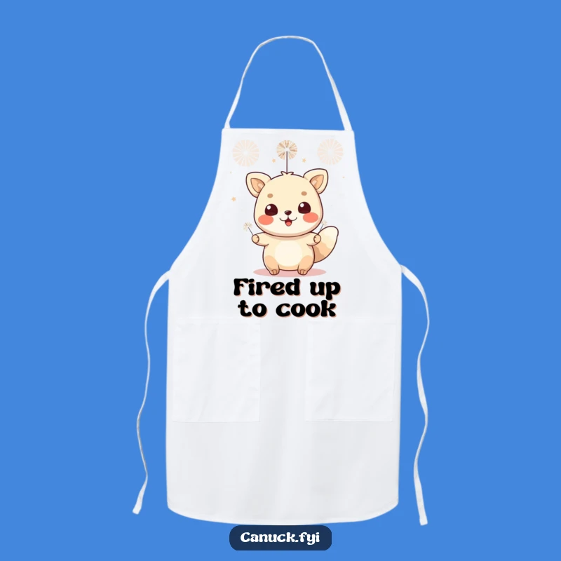 Funny Animal Fireworks Apron - Cheerful Cooking Celebration