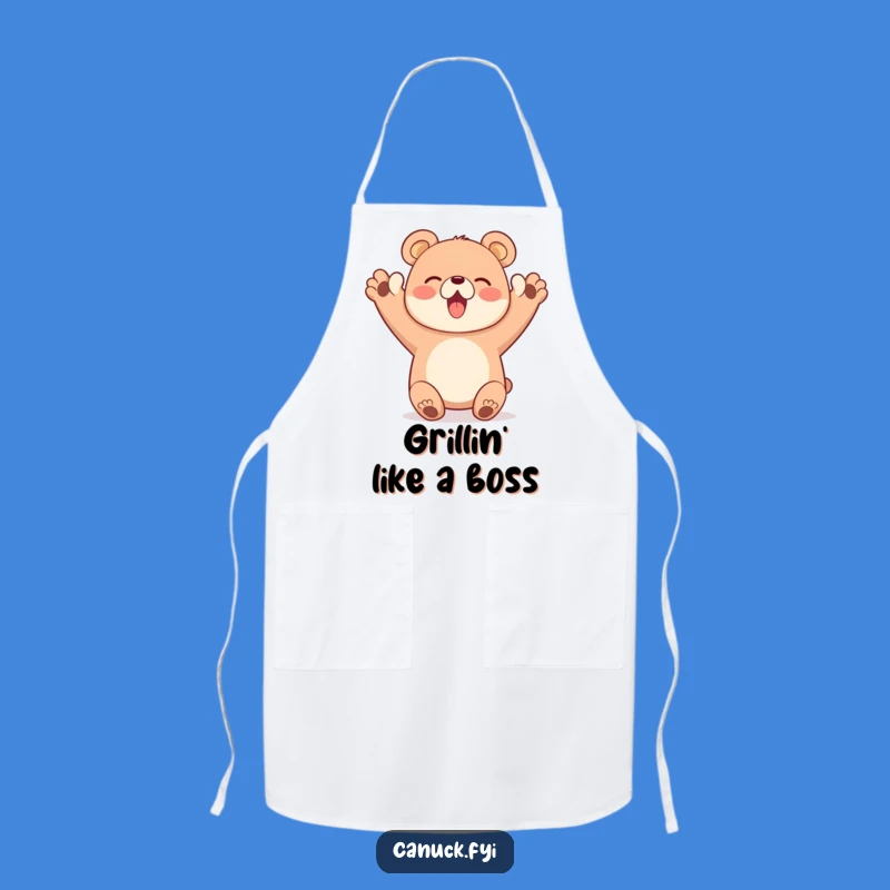 Funny Bear Cheer Apron - Happy Paws Up, Celebration Kitchen Gift