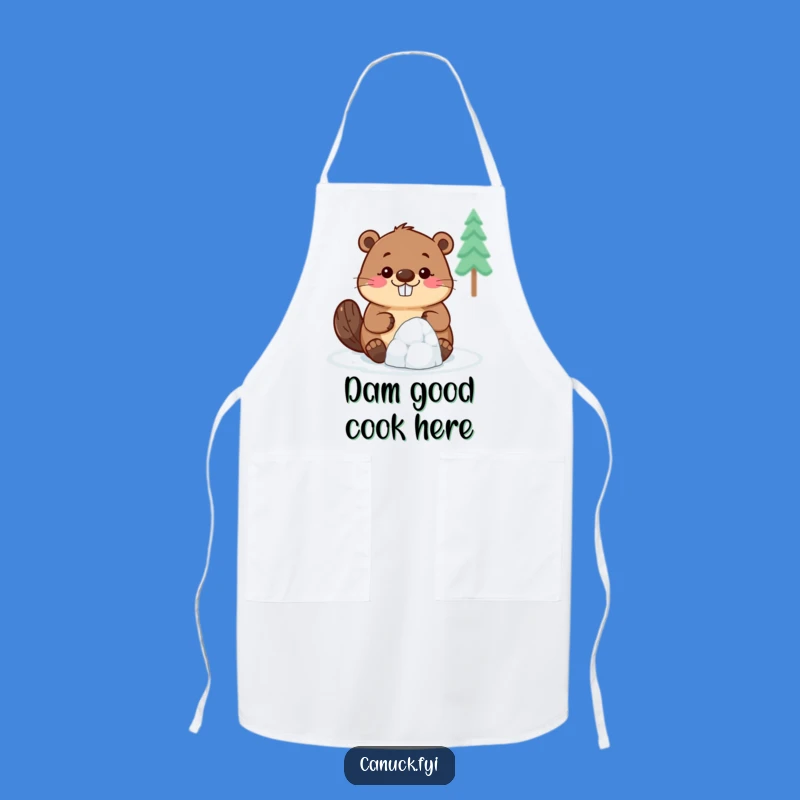 Funny Beaver Apron: Build with Humor, Tiny Igloo Design, Humorous Kitchen Gift
