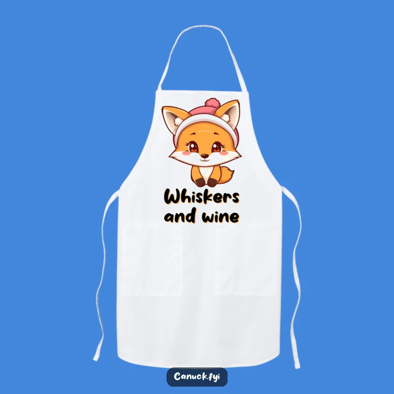 Funny Fox Apron: Curious Tuque Fox - Winter Kitchen Gift