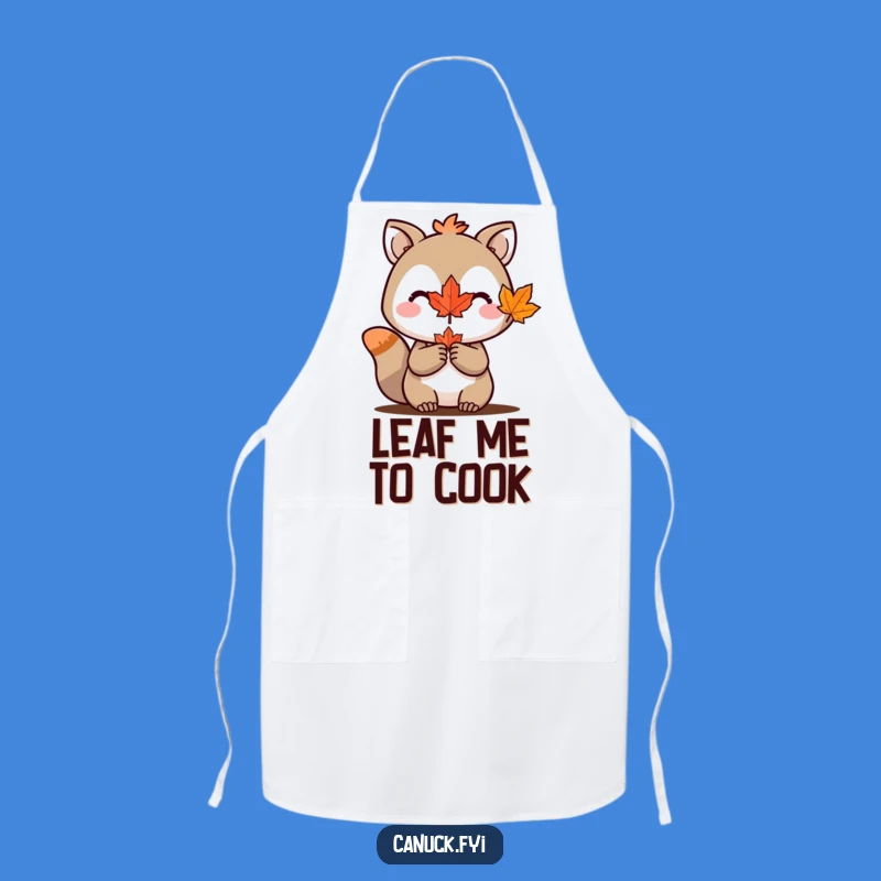 Funny Maple Leaf Apron: Animal Chef, Canada Kitchen Gift