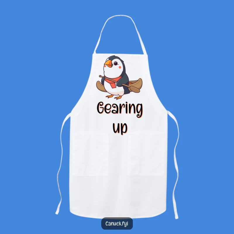 Funny Puffin Canoe Apron - Determined Chef Culinary Gift