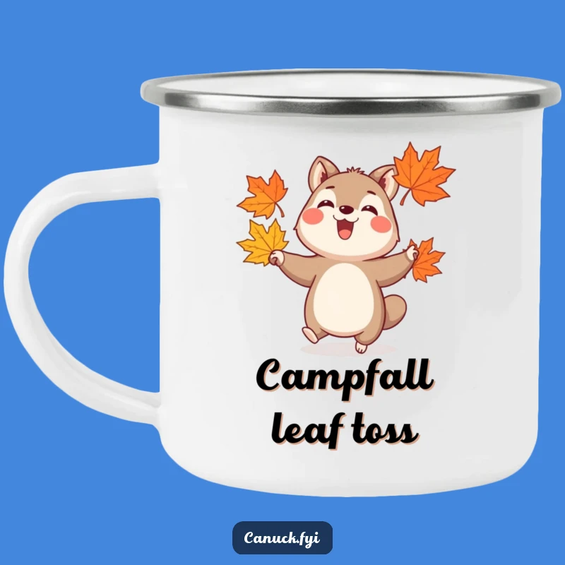 Funny Joyful Juggler Animal Camping Mug - Autumn Leaf Outdoor Gift