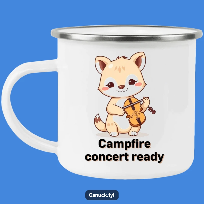 Funny Fiddle Animal Camping Mug - Determined Musician Outdoor Gift