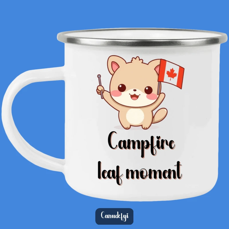 Funny Maple Leaf Flag Animal Camping Mug - Adventure with Canadian Spirit