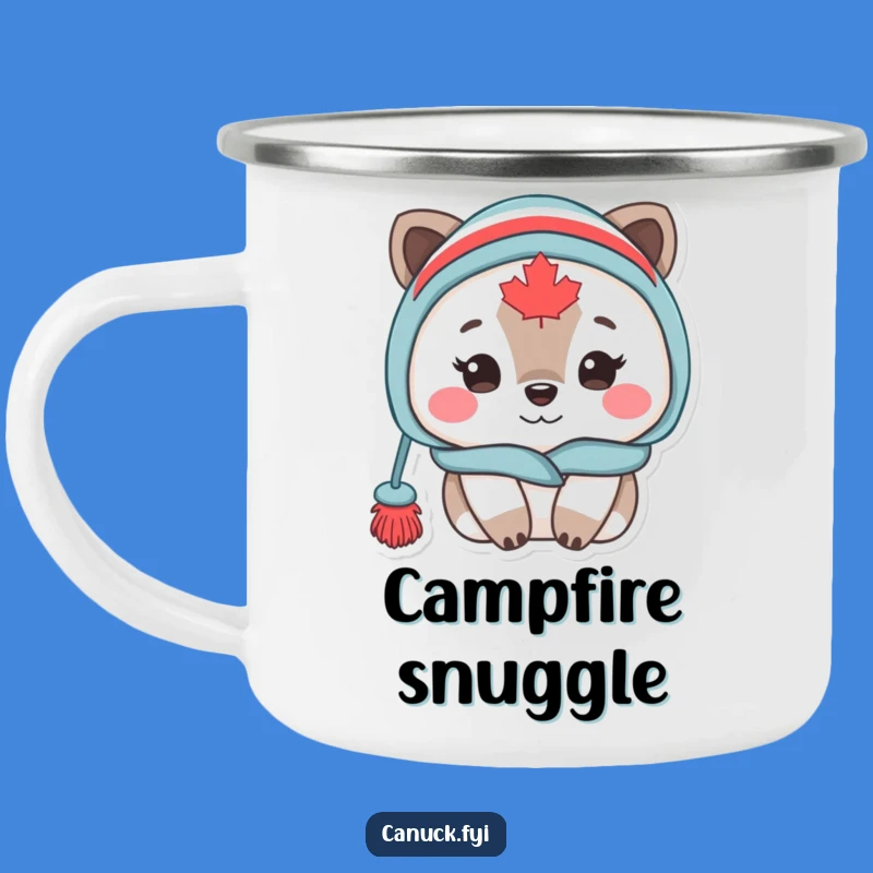 Funny Cozy Canadian Animal Toque Campfire Mug - Hilarious Outdoor Comfort Gift