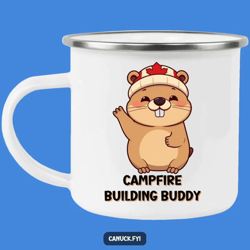 Funny Beaver Camping Mug: Cheerful Canadian Animal for Outdoor Cheer!