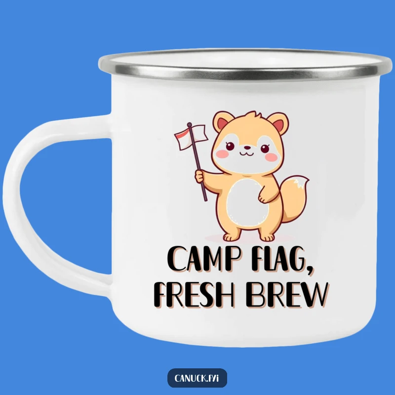 Funny Cheerful Animal Flag Camping Mug - Adventure Ready & Patriotic - Unique Funny Gift