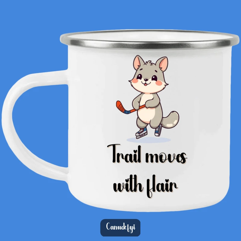 Funny Hockey Animal Dancer Camping Mug - Playful Outdoor Stick