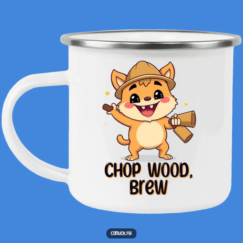 Funny Lumberjack Camping Mug: Creature Chop, Outdoor Woodsman Gift
