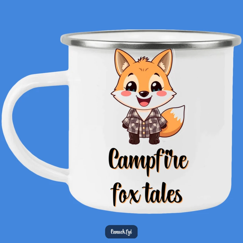 Funny Lumberjack Fox Camping Mug: Outdoor Flannel Fox Gift