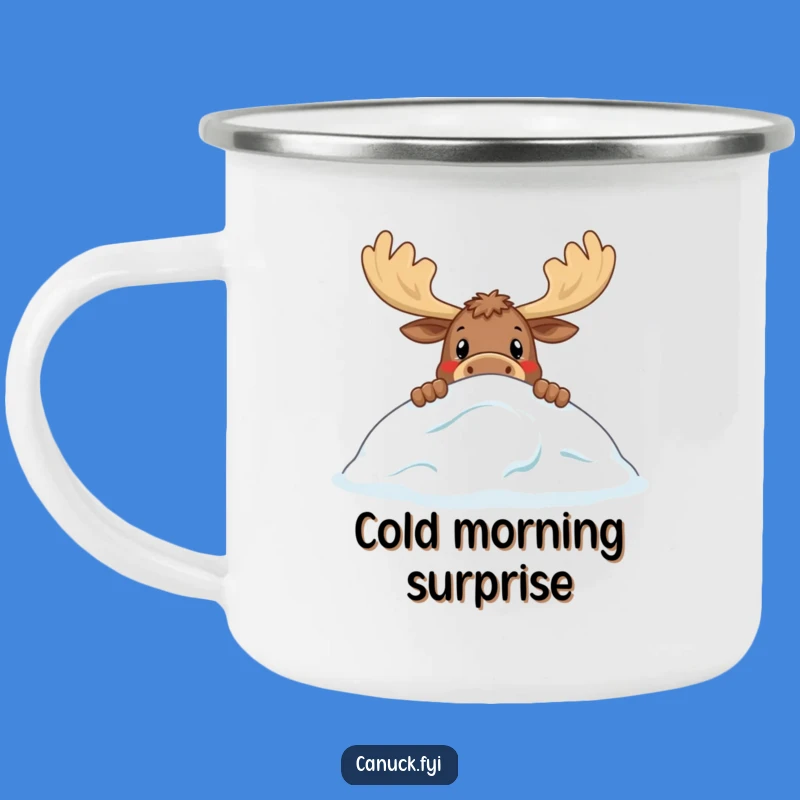 Funny Moose Enamel Camping Mug - Rustic & Hilarious Outdoor Adventure Gift