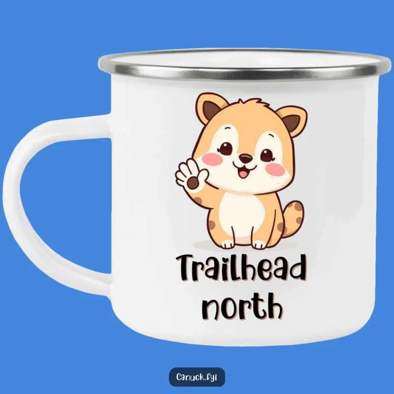 Funny North-Pointing Animal Camping Mug: Hilarious Greeting Drinkware Gift