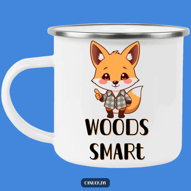 Funny Fox Camping Mug - Plaid Pal, Outdoor Adventure Gift