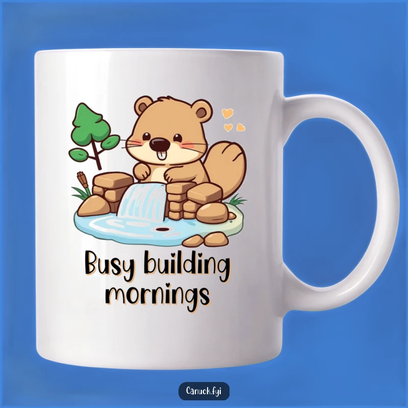 Funny Beaver Dam Builder Mug: Playful Construction, Hilarious Gift!