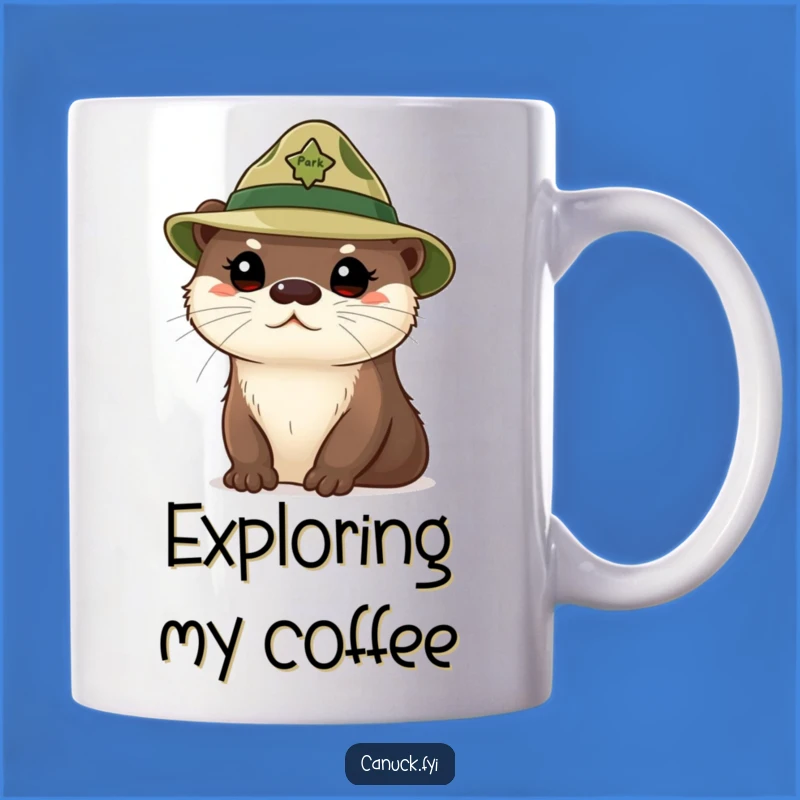 Funny Curious Otter Mug: Park Ranger Hat Animal Gift for Nature Lovers