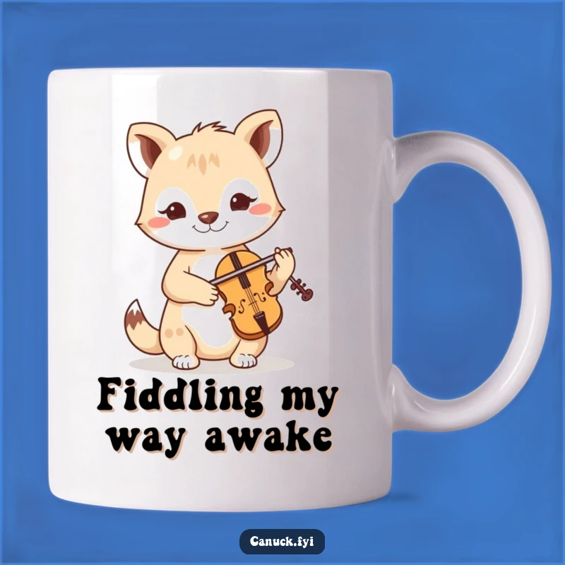 Funny Fiddle Playing Animal Mug - A Hilarious Determined Musician Gift
