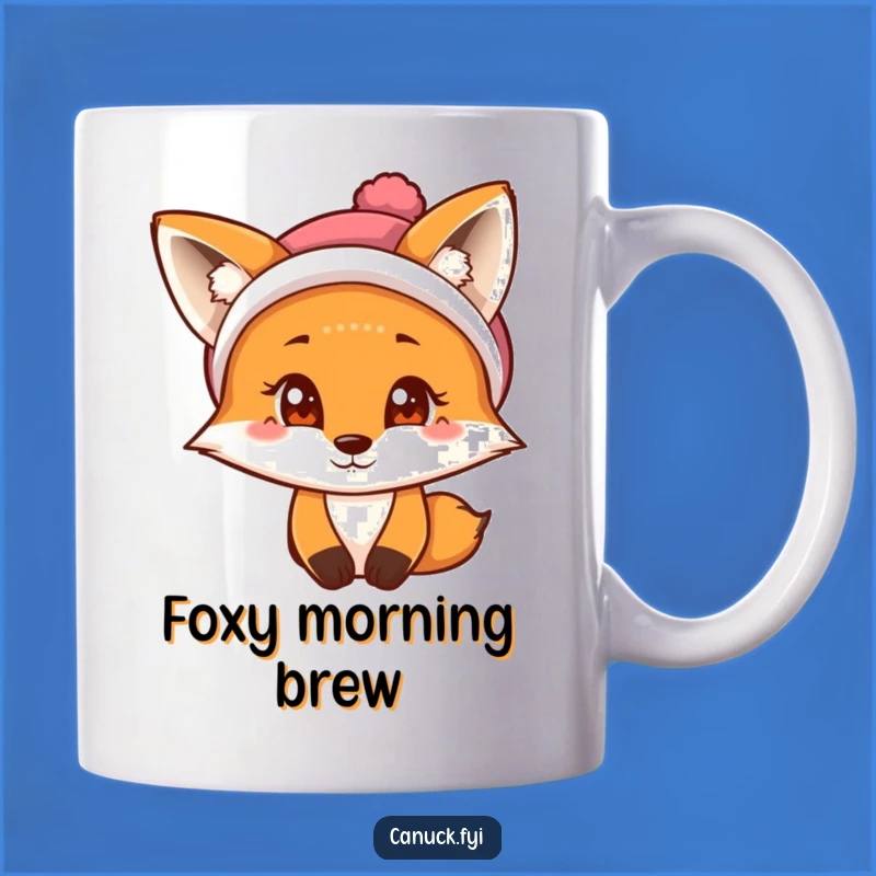 Funny Fox Mug: Curious Tuque-Wearing Fox - Winter Humor Gift