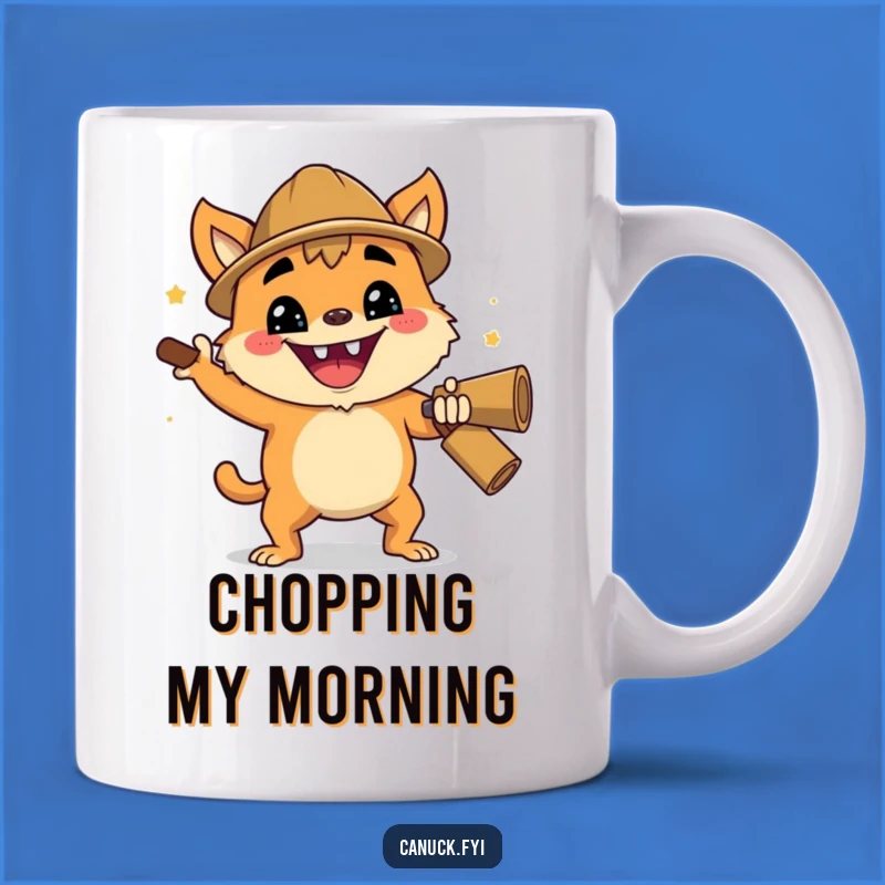 Funny Lumberjack Creature Mug: Enthusiastic Chop, Woodsman Gift