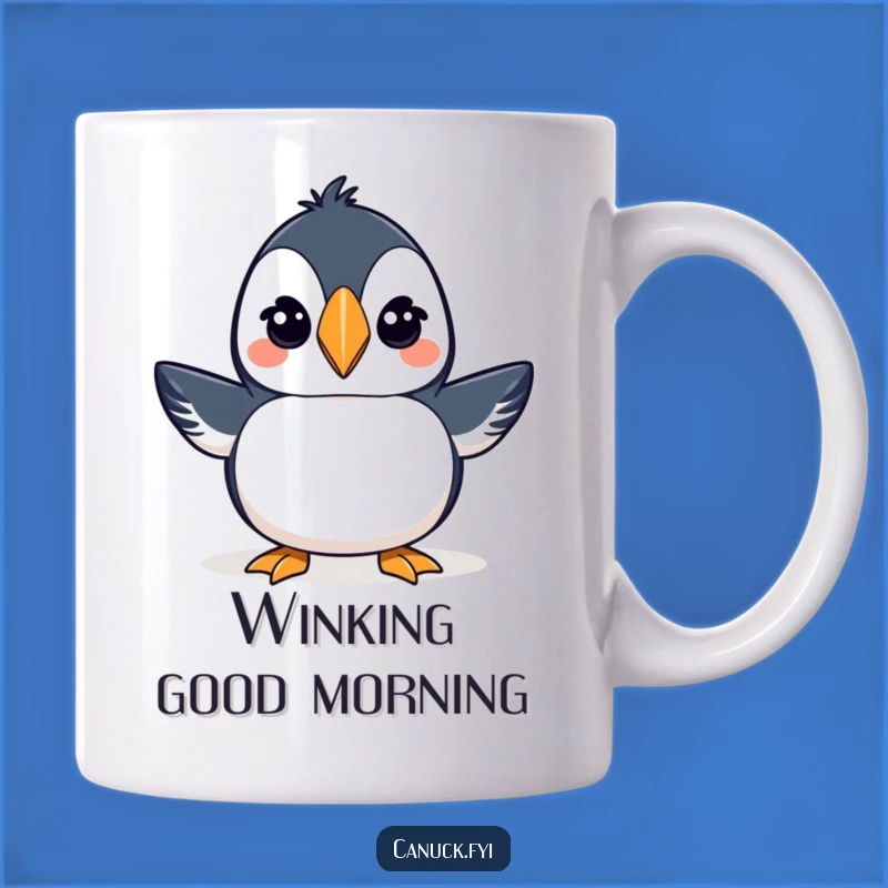 Funny Puffin Toque Mug - Proud Winking Bird Gift for Coastal Charm