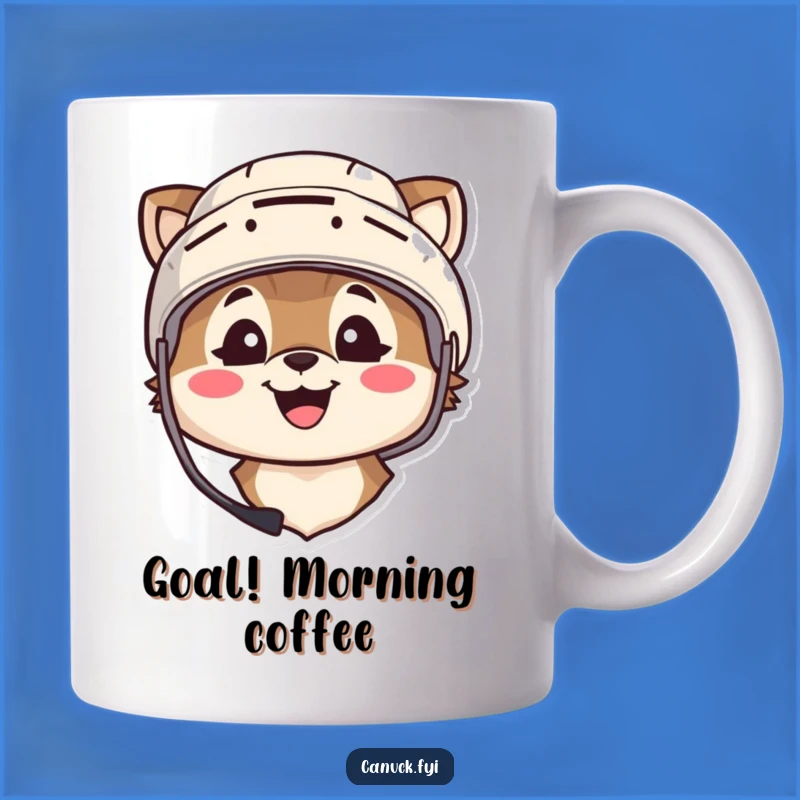 Funny Hockey Animal Mug: Helmet Smile, Perfect Sports Fan Gift