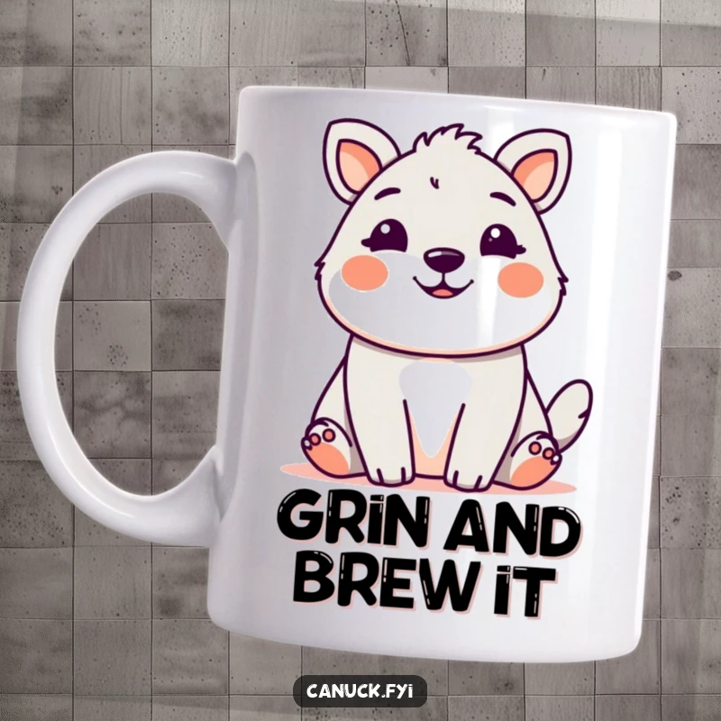 Cute animal with a friendly, welcoming grin, perfect for a humorous and cheerful gift.