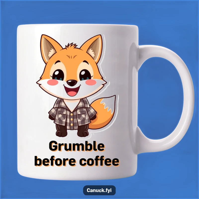 Funny Lumberjack Fox Mug: Grinning Animal Shirt Gift for Him