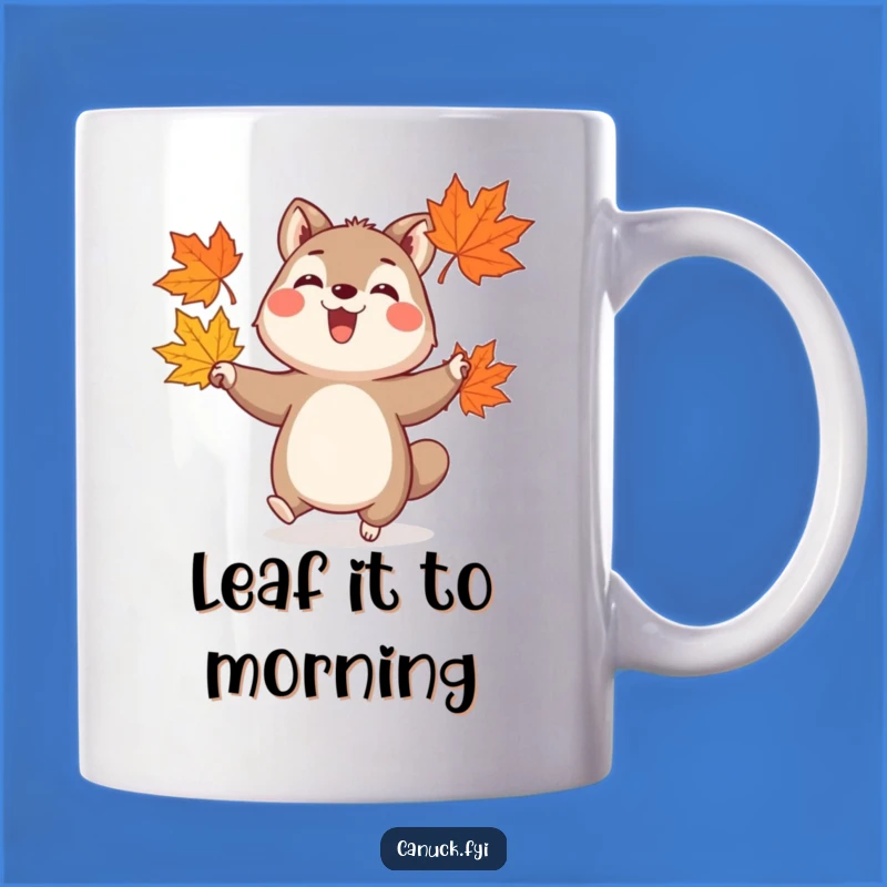 Funny Joyful Juggler Animal Mug - Autumn Leaf Humor Gift