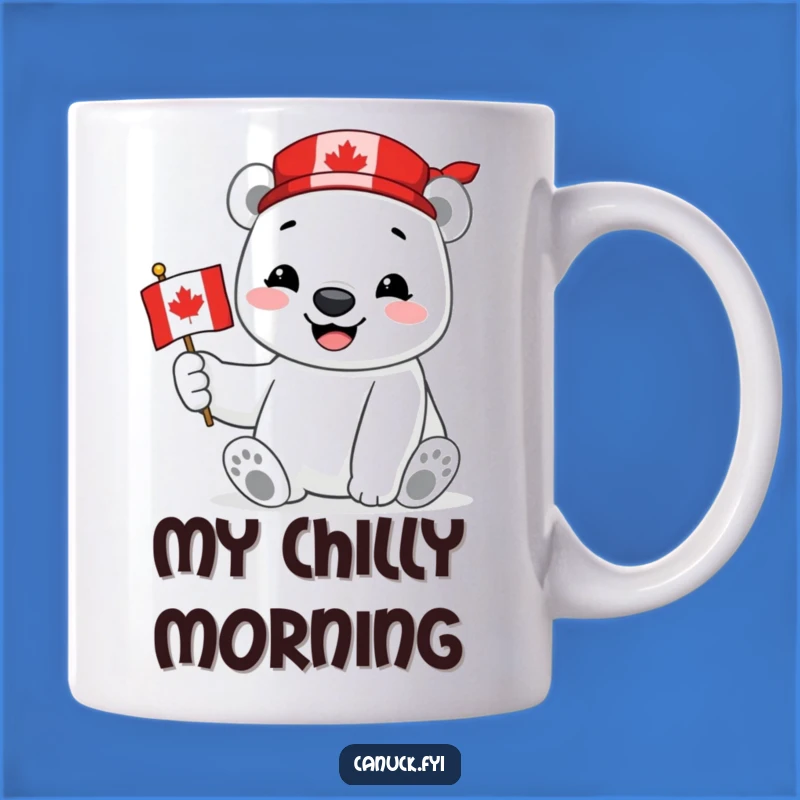 Funny Polar Bear Mug: Canadian Flag Proud - Arctic Joy Gift