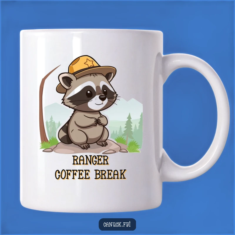 Funny Park Ranger Raccoon Mug - Adorable Funny Gift for Nature Lovers