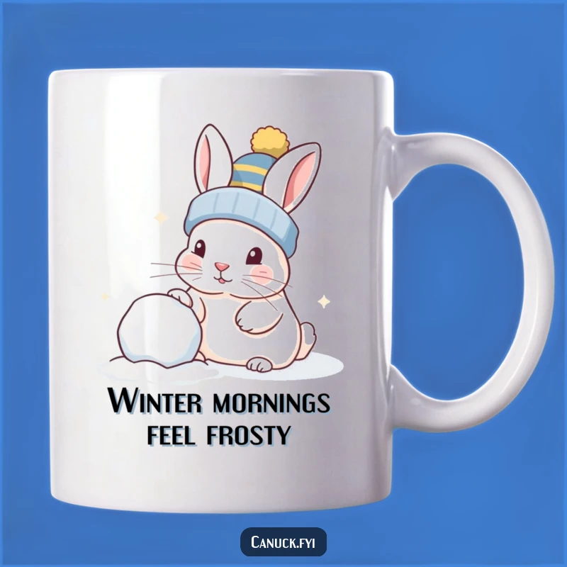 Funny Curious Rabbit Snowball Mug, A Playful Nudge Perfect Winter Gift