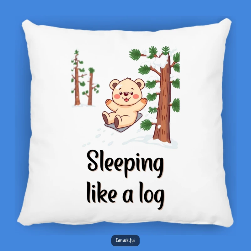 Comfy Funny Bear Cub Snow Pillow: Soft Hugs for Winter Nights