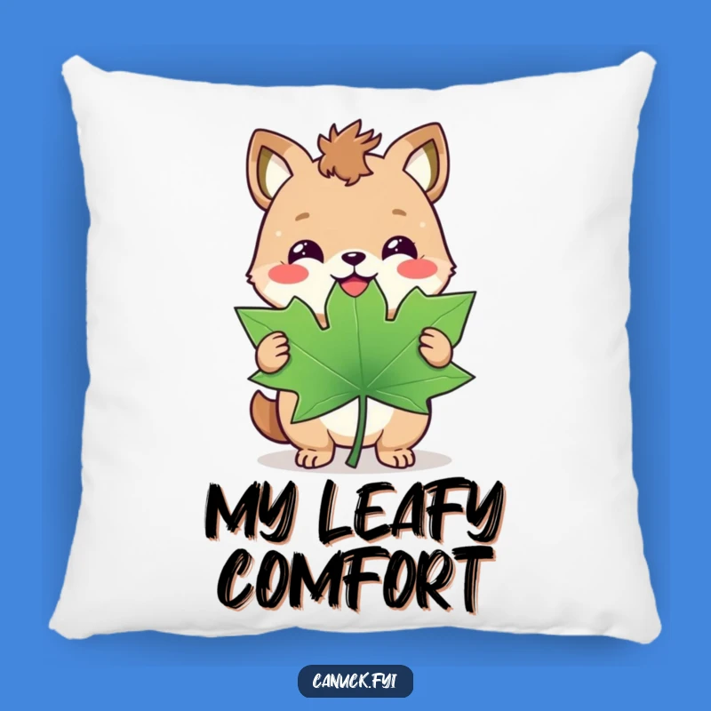 Funny Accent Pillow: Maple Leaf Triumph Animal - Cozy Canadian Comfort