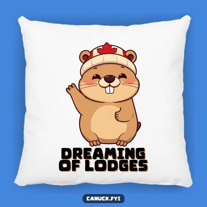 Funny Beaver Pillow: Cheerful Canadian Animal Comfort for Cozy Smiles!