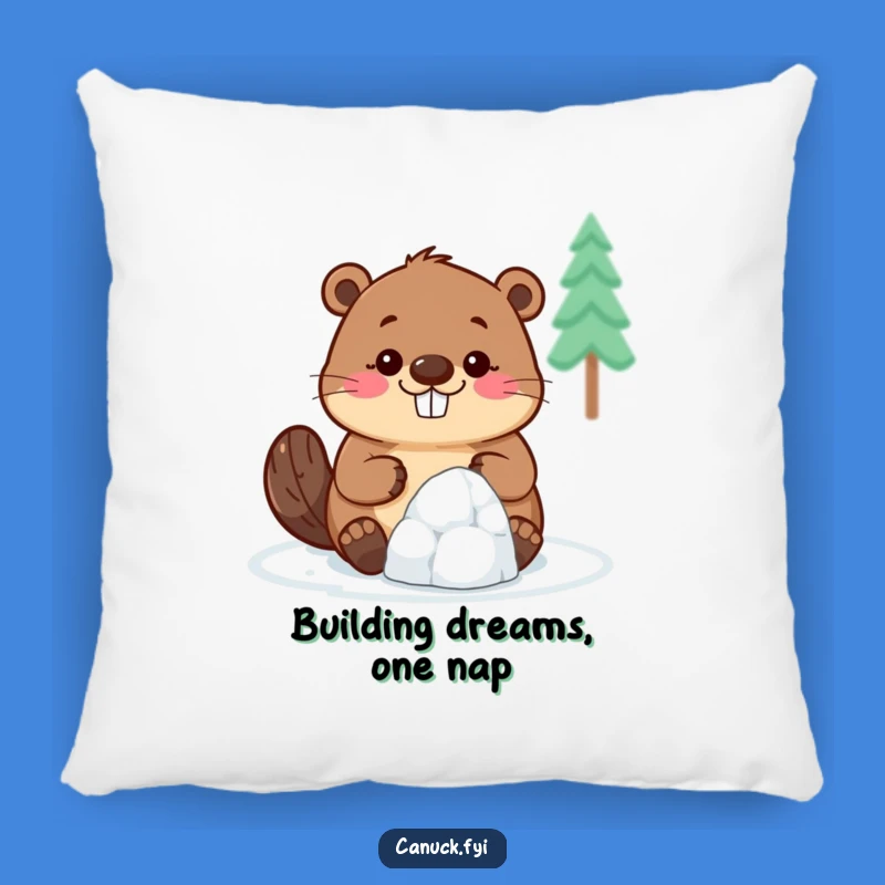 Funny Beaver Pillow: Cozy Construction, Tiny Igloo Fun, Hilarious Home Decor Gift