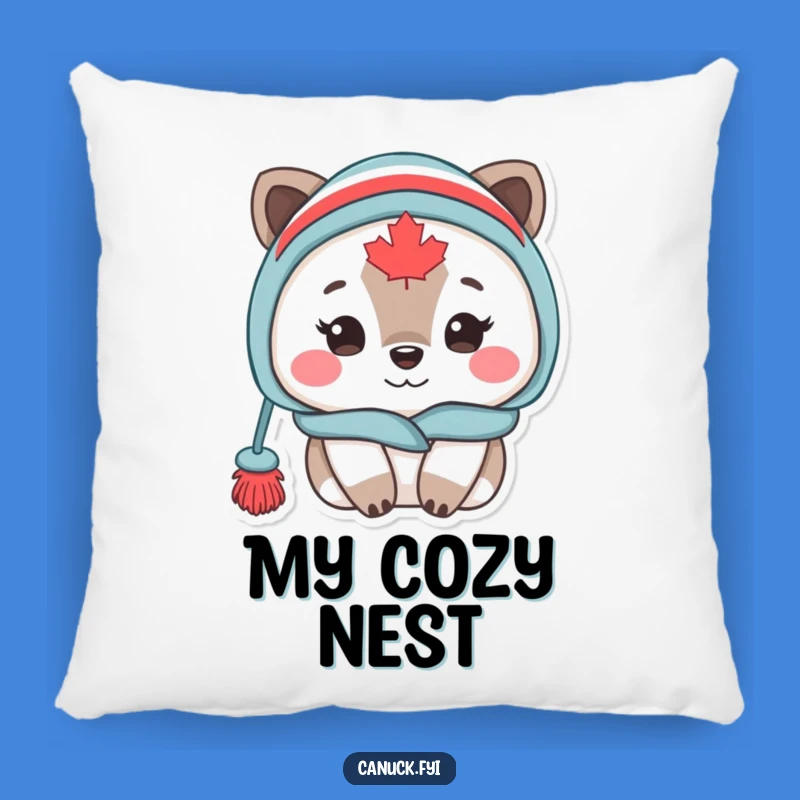 Funny Cozy Canadian Animal Toque Pillow - Soft Comfy Hilarious Home Decor Gift