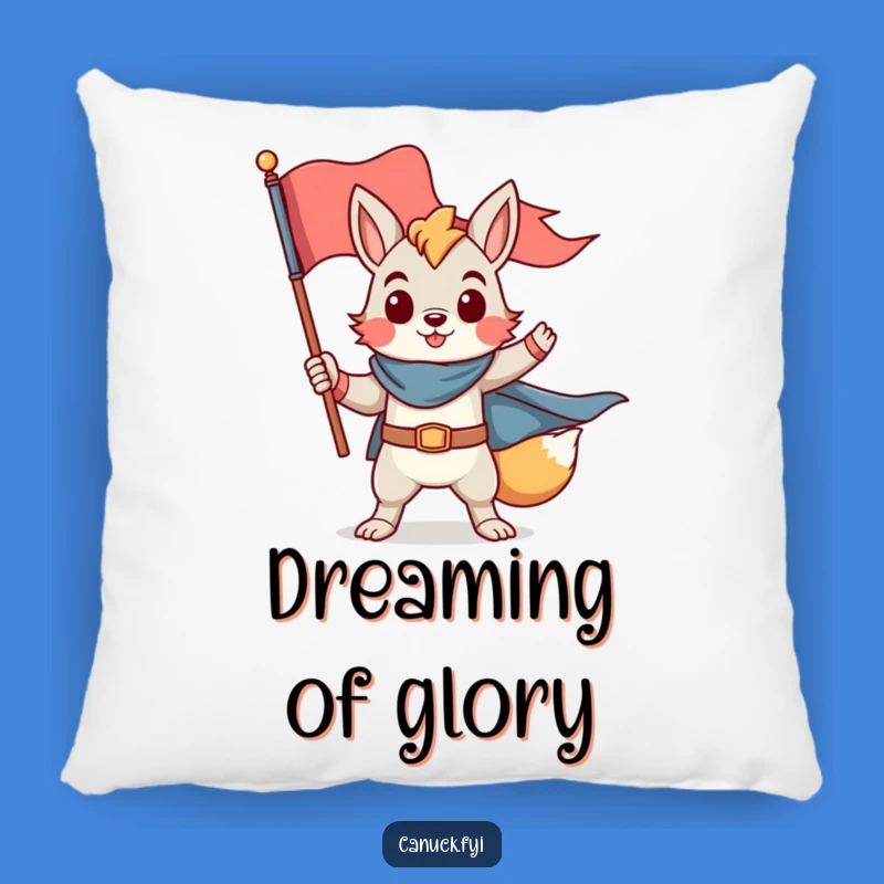 Funny Hero Animal Pillow - Proud Flag Pose, Comforting Support Gift