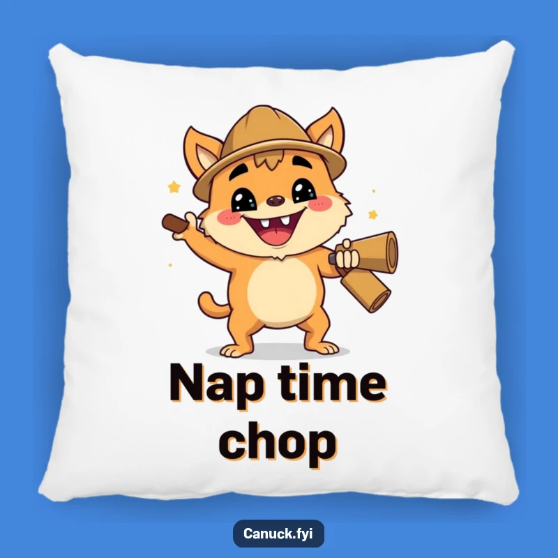 Funny Lumberjack Pillow: Creature Chop Cushion, Cozy Woodsman Gift