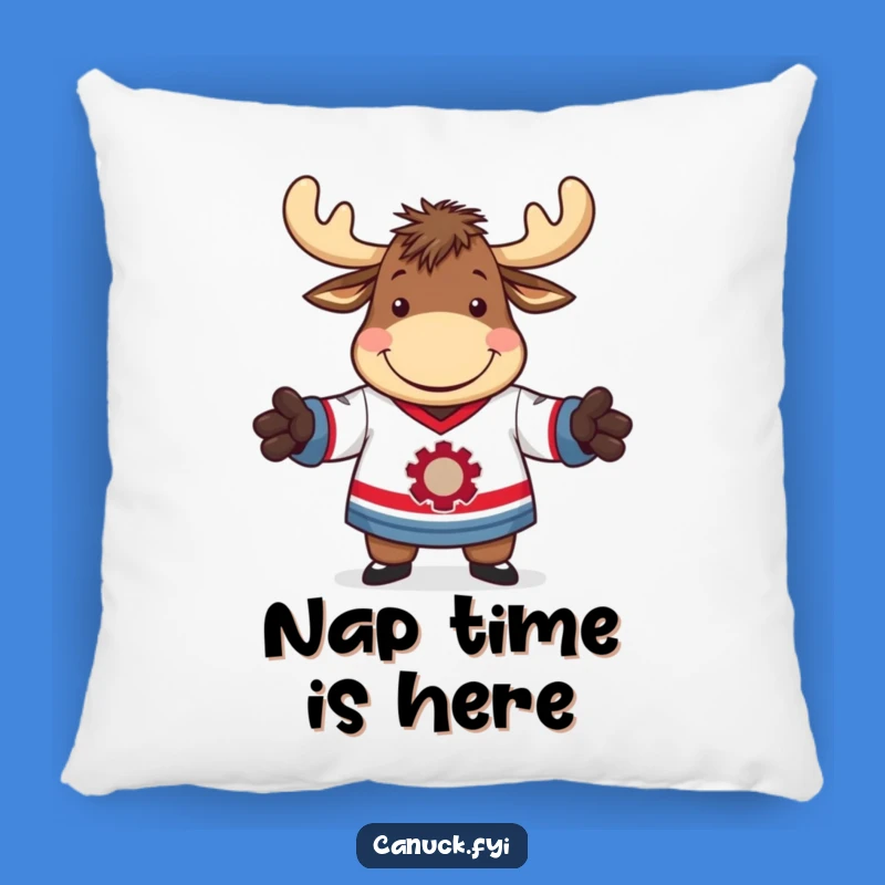 Funny Moose Pillow - Cozy Hockey Jersey Accent for Comfy Laughs