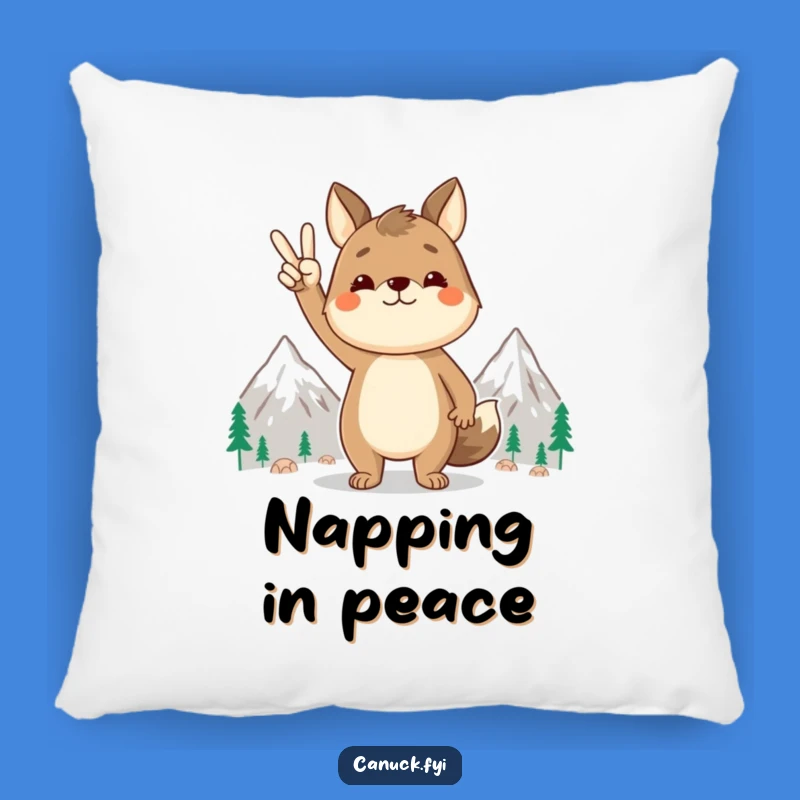 Funny Peace Animal Pillow: Mountain Zen Cushion Gift