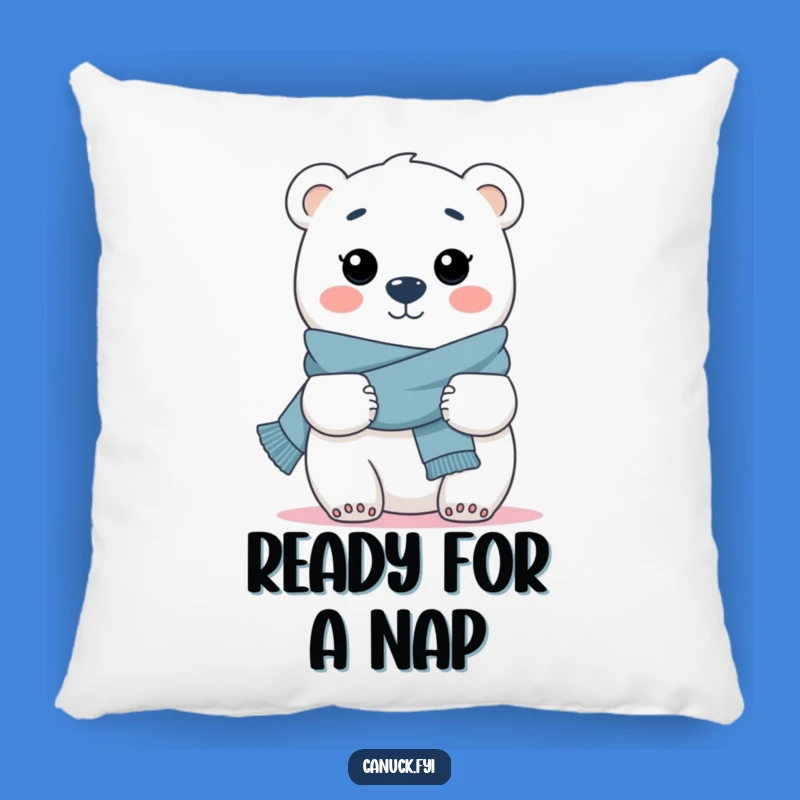 Funny Polar Bear Hug Pillow - Cozy Scarf Design for Comfort Lovers