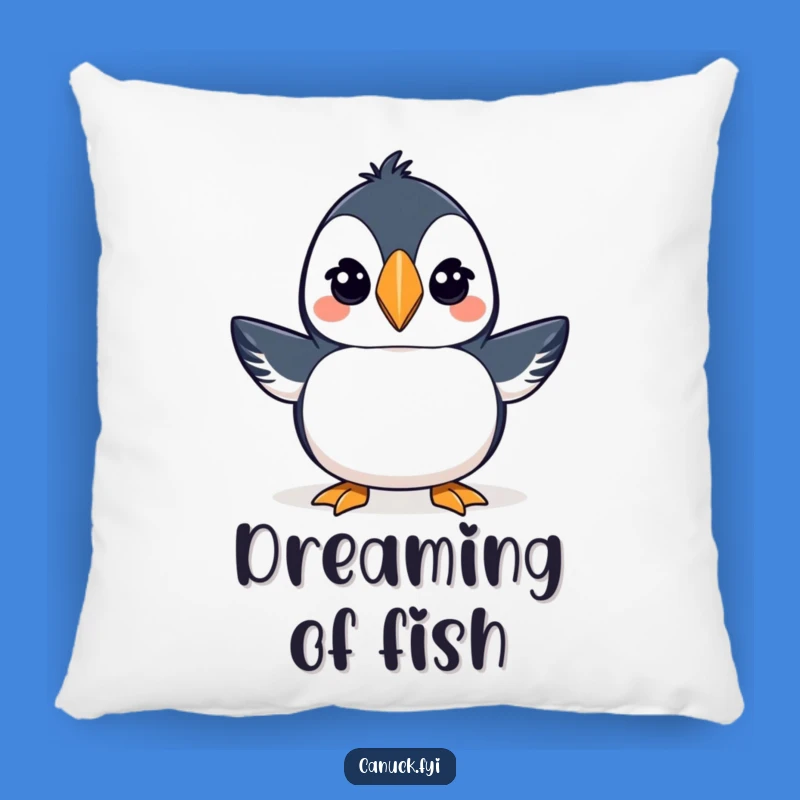 Funny Puffin Toque Pillow - Winking Bird Accent for Cozy Charm