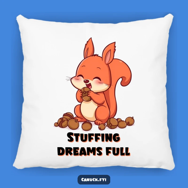 Funny Squirrel Acorn Pillow: Comfy Hoarder Accent, Nutty Decor Gift