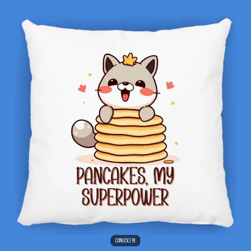 Funny Canadian Animal Pancake Pillow - Cozy Comfort & Breakfast Humor