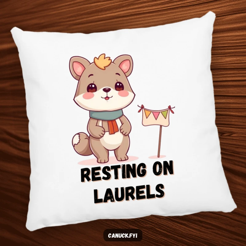 Funny proud animal banner pillow, adding comfort and a touch of celebration to any seating area.