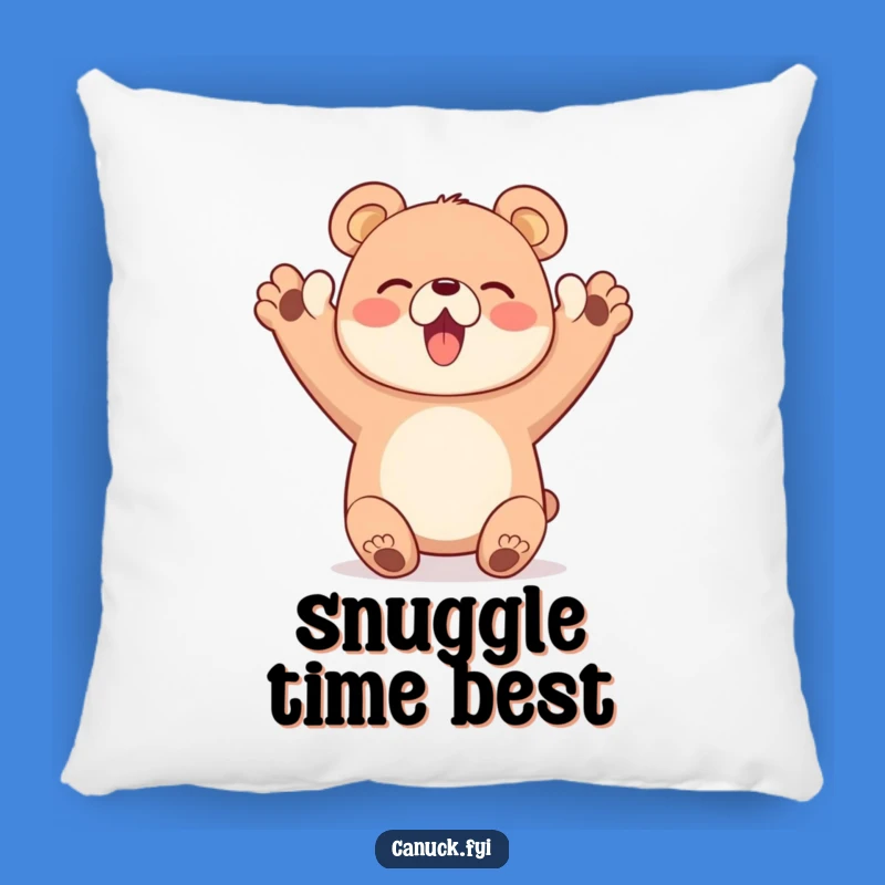 Funny Bear Cheer Pillow - Happy Paws Up, Cozy Comfort Gift