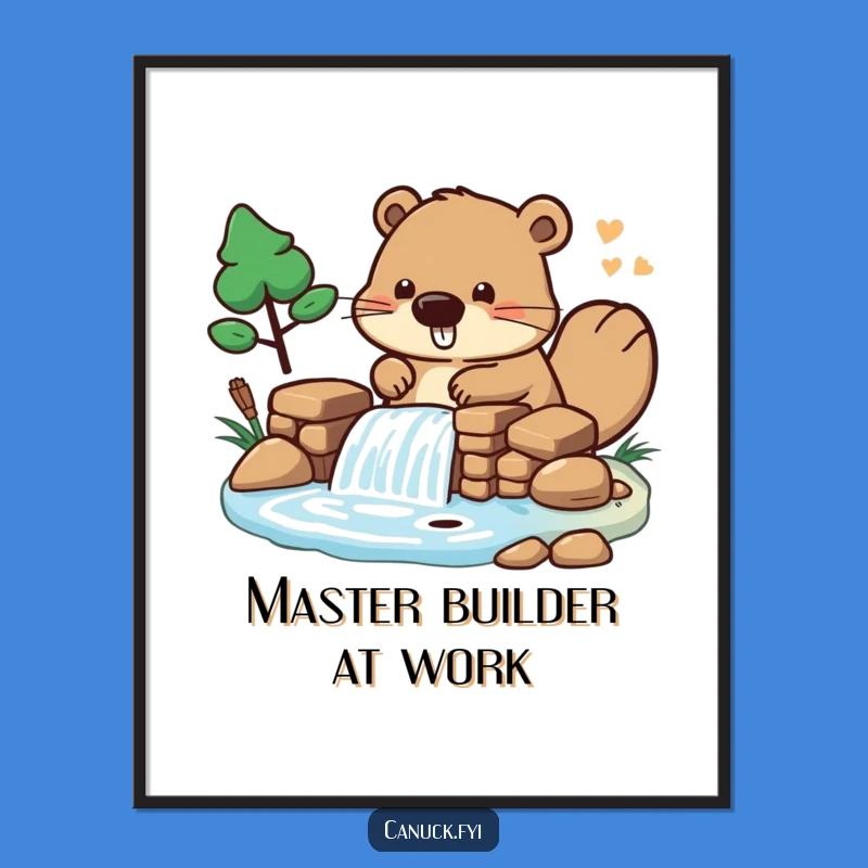 Funny Beaver Dam Builder Digital Art: Bring Playful Construction Home!
